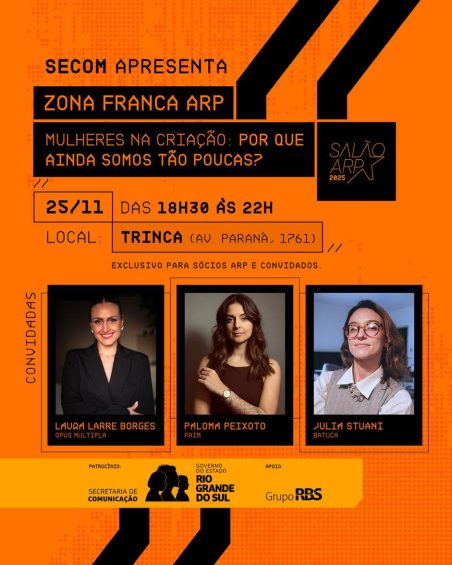 Debate sobre Mulheres na Criação integra a programação da Semana ARP 2025 e outros artigos da semana – 21.11.2025